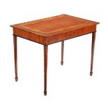 Y A satinwood, mahogany, and rosewood banded centre table