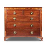 A GEORGE III MAHOGANY AND INLAID CHEST OF DRAWERS, CIRCA 1805
