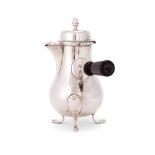 A CONTINENTAL SILVER BALUSTER COFFEE POT, 19TH CENTURY