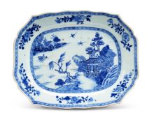 A CHINESE EXPORT BARBED RECTANGULAR DISH, QIANLONG