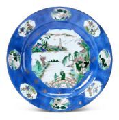 A CHINESE FAMILLE VERTE PLATE, KANGXI