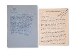 TWO AUTOGRAPH LETTERS TO OSBERT SITWELL FROM SACHEVERELL SITWELL AND GEORGIA SITWELL, 1950/1954