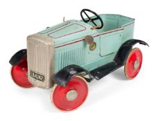 A TRI-ANG GREEN PAINTED CHILD'S PEDAL CAR, BY LINES BROTHERS Ltd. LONDON