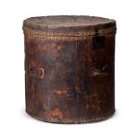 A LONG BOTTOMED WIG BOX, 18TH CENTURY