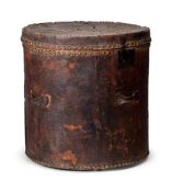 A LONG BOTTOMED WIG BOX, 18TH CENTURY