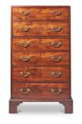 A GEORGE III MAHOGANY SECRETAIRE CHEST, CIRCA 1800