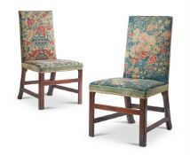 A PAIR OF GEORGE III WALNUT SIDE CHAIRS