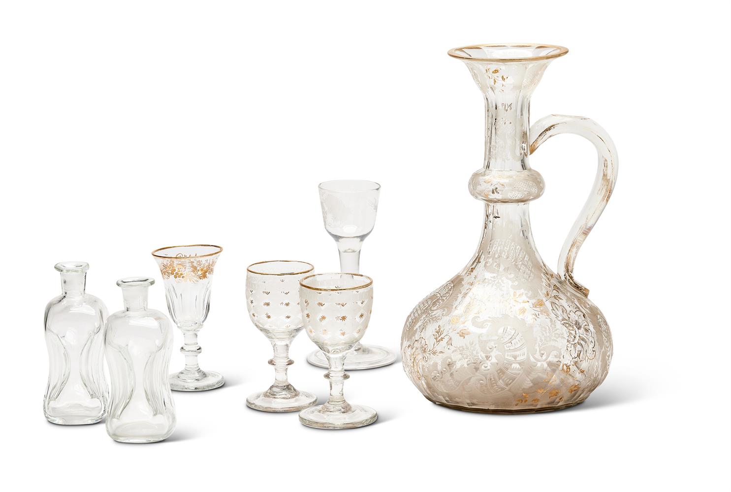 A MIXED GROUP OF GLASS, VARIOUS DATES, MOSTLY 19TH CENTURY