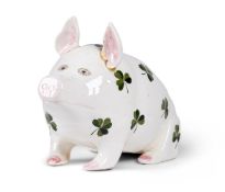 A BOVEY TRACEY WEMYSS WARE PIG, CIRCA 1930-1952