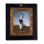 Y JOHN HAZLITT (BRITISH 1767-1837), A PORTRAIT OF MASTER DOUGLAS IN A BLUE JACKET