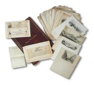 EPHEMERA: ALBUM OF INVOICES AND HEADINGS; WITH ENGRAVED NOTE-PAPERS, 19TH CENTURY