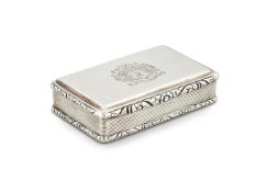 A GEORGE IV SILVER RECTANGULAR SNUFF BOX