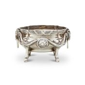 A GEORGE III SMALL SILVER SHAPED OVAL SUGAR BOWL BY THOMAS HEMING