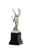 Y AN ARTS AND CRAFTS SILVER MODEL OF THE ARCHANGEL MICHAEL BY OMAR RAMSDEN
