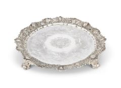 A SILVER CIRCULAR SALVER