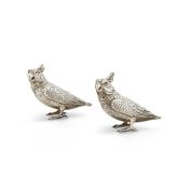 A PAIR OF SILVER NOVELTY PEPPERETTES BY EDWARD BARNARD & SONS LTD