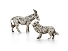 A CONTINENTAL SILVER MODEL OF A DONKEY