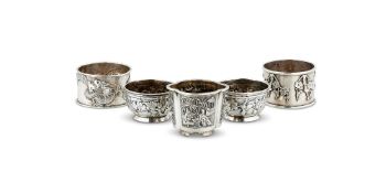 FIVE SMALL PIECES OF CHINESE EXPORT SILVER