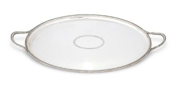 A SILVER TWIN HANDLED OVAL TRAY BY C. J. VANDER LTDLONDON 1977 (JUBILEE MARK)In late 18th century