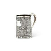 A CHINESE EXPORT SILVER STRAIGHT-TAPERED MUG BY WANG HING & CO.