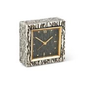 BOUCHERON, PARIS, A FRENCH SILVER CASED SQUARE TRAVELLING CLOCK