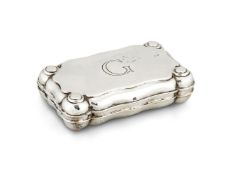 AN ARTS AND CRAFTS SILVER SHAPED RECTANGULAR TABLE BOX BY OMAR RAMSDEN