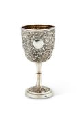 A CHINESE EXPORT SILVER GOBLET BY WANG HING & CO.
