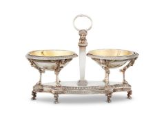 AN EARLY 19TH CENTURY FRENCH DOUBLE SALT STAND