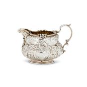 A VICTORIAN SILVER BALUSTER CREAM JUG BY WALTER MORRISSE