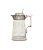 A VICTORIAN SILVER MOUNTED CLARET JUG BY WILLIAM & GEORGE SISSONS