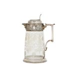 A VICTORIAN SILVER MOUNTED CLARET JUG BY WILLIAM & GEORGE SISSONS