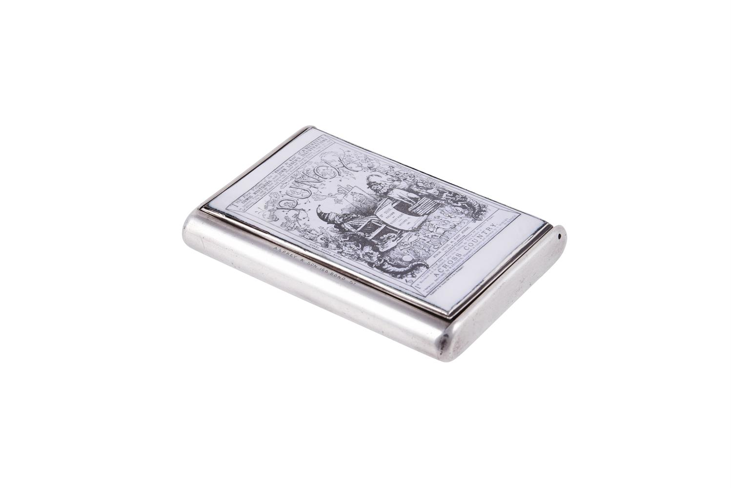 A LATE VICTORIAN SILVER AND ENAMEL PATENT CIGARETTE CASE BY CHARLES ASPREY & CHARLES ASPREY JUNIOR