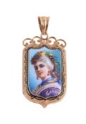 A LATE 19TH CENTURY ENAMELLED GOLD LOCKET