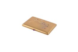 A FRENCH GOLD, DIAMOND AND RUBY CIGARETTE CASE BY ETTLINGER STRAUSS ET CIE