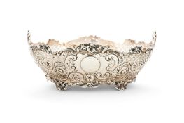 A VICTORIA SILVER SHAPED OVAL BOWL BY ROBERT STEWART