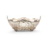 A VICTORIA SILVER SHAPED OVAL BOWL BY ROBERT STEWART