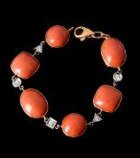 Y A CORAL AND DIAMOND BRACELET