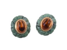 GRATIA SCOTT-OLDFIELD, A PAIR OF CITRINE AND ZOISITE EARRINGS