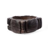 A RARE TUDOR TREEN TURNED OAK OR SYCAMORE FOOD BOWL, 15TH/16TH CENTURY