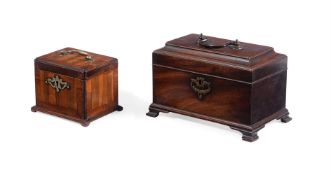 A GEORGE II MAHOGANY TEA CADDY, IN THE MANNER OF THOMAS CHIPPENDALE, CIRCA 1760
