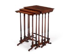 Y A NEST OF REGENCY ROSEWOOD QUARTETTO TABLES, CIRCA 1815