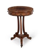 Y A SMALL REGENCY MAHOGANY AND ROSEWOOD BANDED 'DRUM' OCCASIONAL TABLE, CIRCA 1815