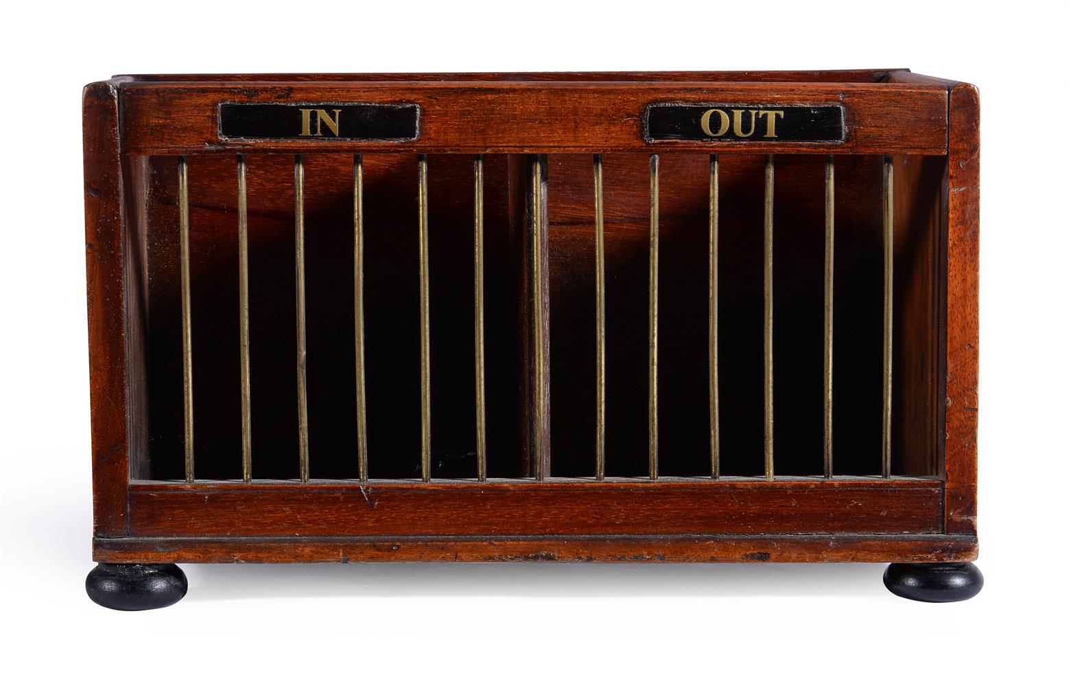 A REGENCY MAHOGANY 'COUNTRY HOUSE' TABLE TOP LETTER TRAY, CIRCA 1815 - Image 2 of 2