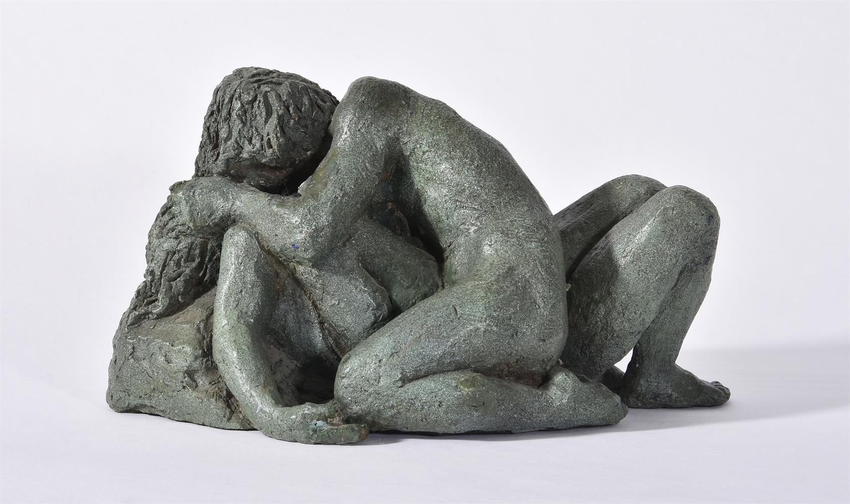 λ KARIN JONZEN (BRITISH 1914-1998). A BRONZED RESIN FIGURE OF 'THE LOVERS' - Image 3 of 4