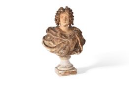 A PLASTER BUST OF A FRENCH BOURBON QUEEN, 19TH CENTURY