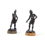 A PAIR OF GRAND TOUR BRONZE MODELS OF ROMAN SOLDIERS, 18TH/19TH CENTURY