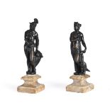 AFTER TIZIANO ASPETTI (1557/1559 - 1606), A CLOSE PAIR OF LEADED BRONZE FIGURES OF MARS AND JUNO