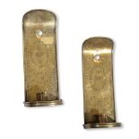 A PAIR OF EMBOSSED SHEET BRASS WALL SCONCES, 18TH CENTURY