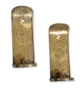 A PAIR OF EMBOSSED SHEET BRASS WALL SCONCES, 18TH CENTURY
