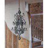 A FLEMISH BRONZE TWENTY-LIGHT CHANDELIER, 17TH CENTURY AND LATER